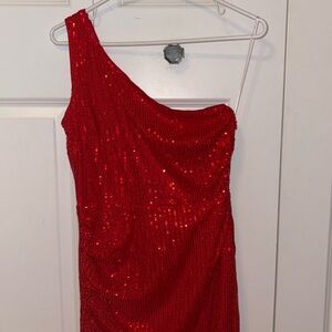 Grace Karin red mini sequin dress